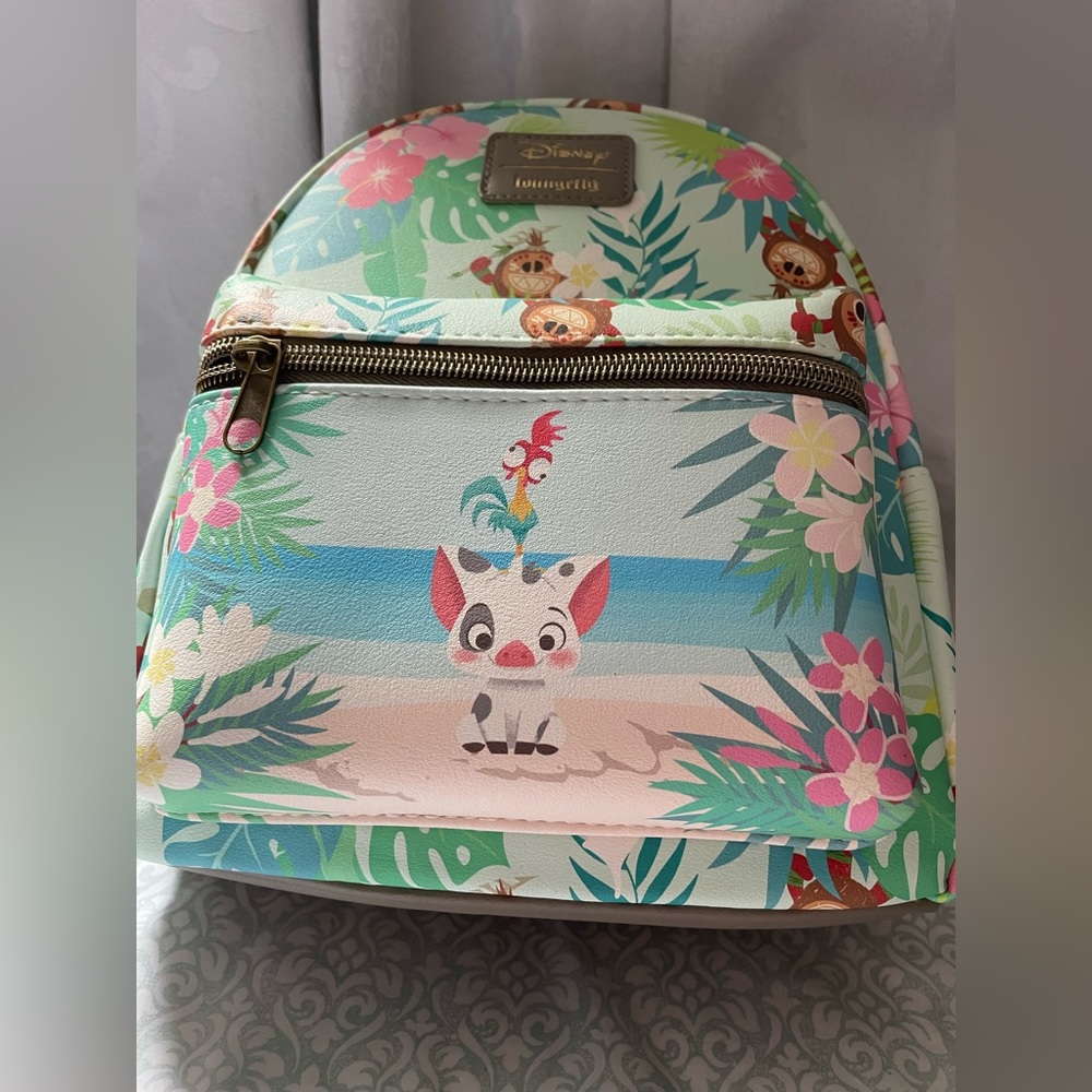 Loungefly backpack Moana Pua & Heihei pig and roster monkeys limited edition